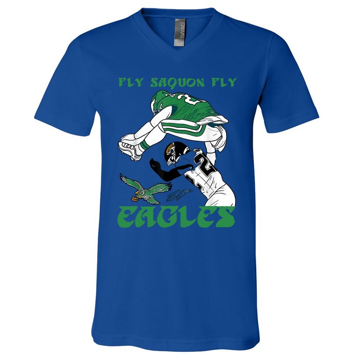 Fly Saquon Barkley The Reverse Hurdle 2024 V-Neck T-Shirt