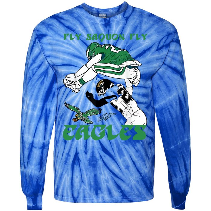 Fly Saquon Barkley The Reverse Hurdle 2024 Tie-Dye Long Sleeve Shirt