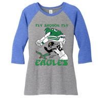 Fly Saquon Barkley The Reverse Hurdle 2024 Women's Tri-Blend 3/4-Sleeve Raglan Shirt