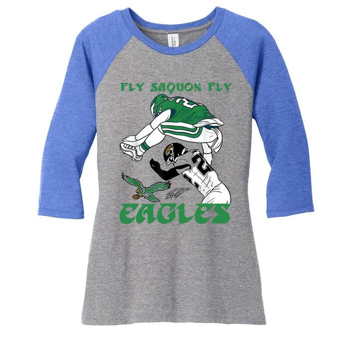 Fly Saquon Barkley The Reverse Hurdle 2024 Women's Tri-Blend 3/4-Sleeve Raglan Shirt