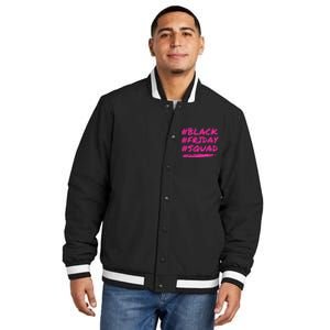 Friday Squad Black Retro Groovy Hippie Shopping Team Insulated Varsity Jacket