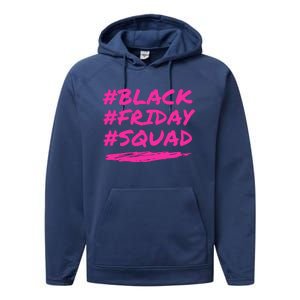 Friday Squad Black Retro Groovy Hippie Shopping Team Performance Fleece Hoodie