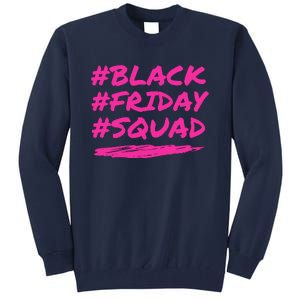 Friday Squad Black Retro Groovy Hippie Shopping Team Tall Sweatshirt