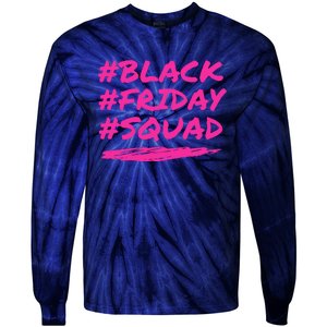 Friday Squad Black Retro Groovy Hippie Shopping Team Tie-Dye Long Sleeve Shirt