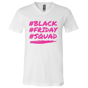 Friday Squad Black Retro Groovy Hippie Shopping Team V-Neck T-Shirt