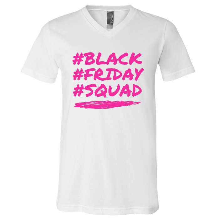 Friday Squad Black Retro Groovy Hippie Shopping Team V-Neck T-Shirt