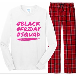 Friday Squad Black Retro Groovy Hippie Shopping Team Long Sleeve Pajama Set