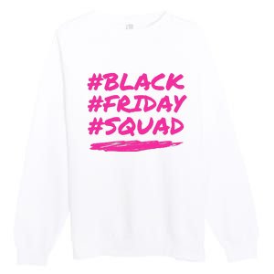 Friday Squad Black Retro Groovy Hippie Shopping Team Premium Crewneck Sweatshirt