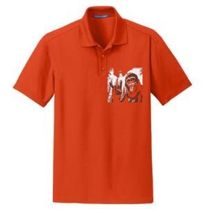 Funny Sasquatch Bigfoot Rock On Selfie With Ufo Alien Dry Zone Grid Polo