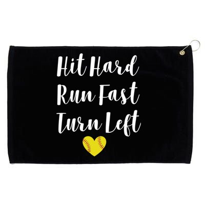 Funny Softball Baseball Hit Hard Run Fast Turn Left Cute Gift Grommeted Golf Towel