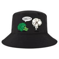 Funny Scared Broccoli By Ghost Cauliflower Funny Vegetarian Gift Cool Comfort Performance Bucket Hat