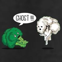 Funny Scared Broccoli By Ghost Cauliflower Funny Vegetarian Gift Cool Comfort Performance Bucket Hat