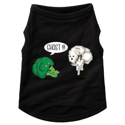 Funny Scared Broccoli By Ghost Cauliflower Funny Vegetarian Gift Doggie Tank