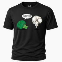 Funny Scared Broccoli By Ghost Cauliflower Funny Vegetarian Gift Cooling Performance Crew T-Shirt
