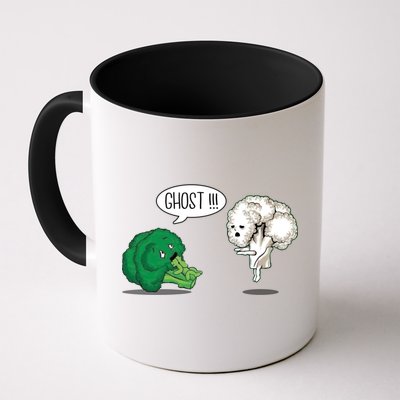 Funny Scared Broccoli By Ghost Cauliflower Funny Vegetarian Gift Mug