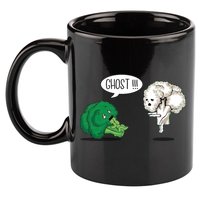 Funny Scared Broccoli By Ghost Cauliflower Funny Vegetarian Gift 11oz C Handle Ceramic Mug