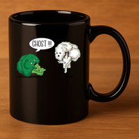 Funny Scared Broccoli By Ghost Cauliflower Funny Vegetarian Gift 11oz C Handle Ceramic Mug
