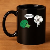 Funny Scared Broccoli By Ghost Cauliflower Funny Vegetarian Gift 11oz C Handle Ceramic Mug