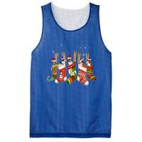 Funny Saint Bernard Dog In Christmas Sock Santa Hat Xmas Dog Cool Gift Mesh Reversible Basketball Jersey Tank