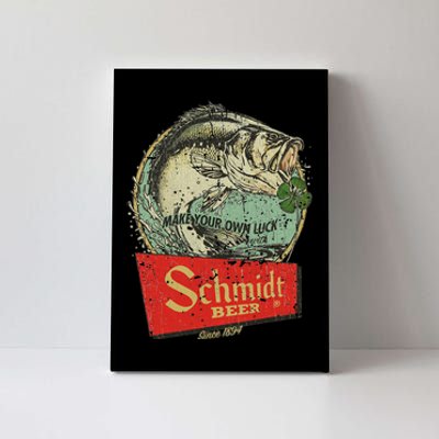 Fishing Schmidt Beer Make Your Own Luck 1894 Vintage Canvas