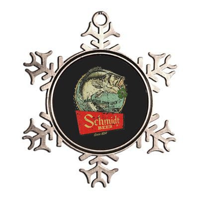 Fishing Schmidt Beer Make Your Own Luck 1894 Vintage Metallic Star Ornament