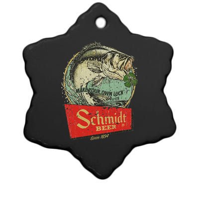 Fishing Schmidt Beer Make Your Own Luck 1894 Vintage Ceramic Star Ornament