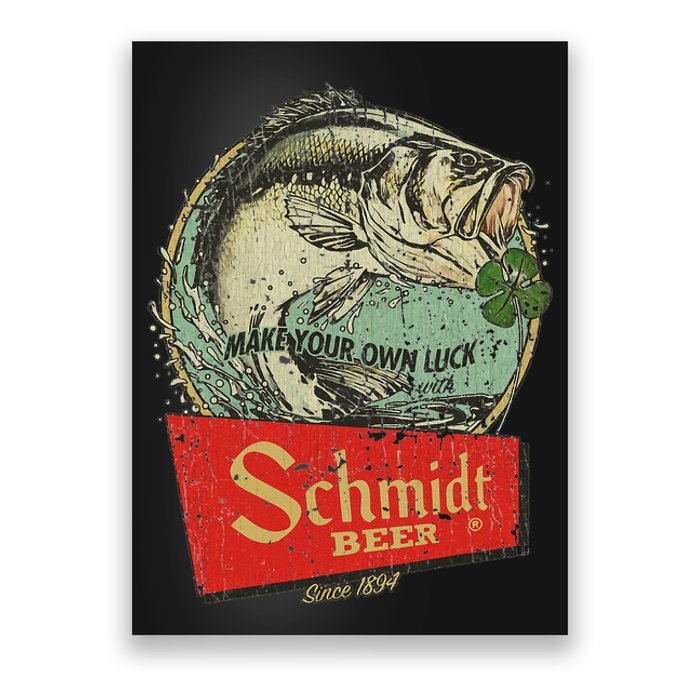 Fishing Schmidt Beer Make Your Own Luck 1894 Vintage Poster