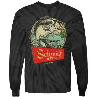 Fishing Schmidt Beer Make Your Own Luck 1894 Vintage Tie-Dye Long Sleeve Shirt