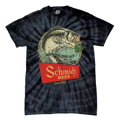 Fishing Schmidt Beer Make Your Own Luck 1894 Vintage Tie-Dye T-Shirt