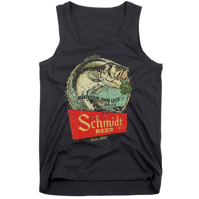 Fishing Schmidt Beer Make Your Own Luck 1894 Vintage Tank Top