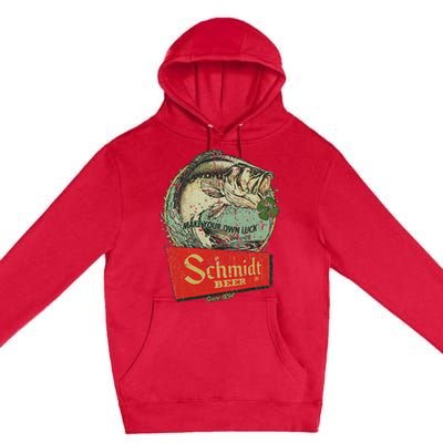 Fishing Schmidt Beer Make Your Own Luck 1894 Vintage Premium Pullover Hoodie