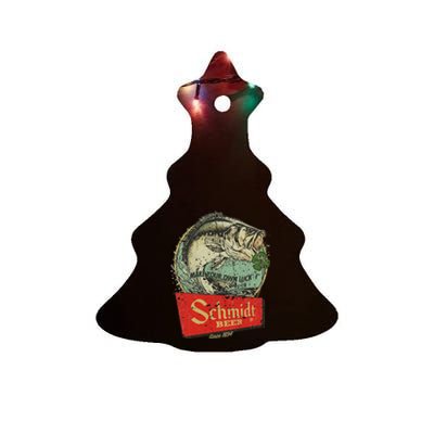 Fishing Schmidt Beer Make Your Own Luck 1894 Vintage Ceramic Tree Ornament