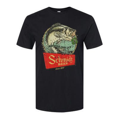 Fishing Schmidt Beer Make Your Own Luck 1894 Vintage Softstyle CVC T-Shirt