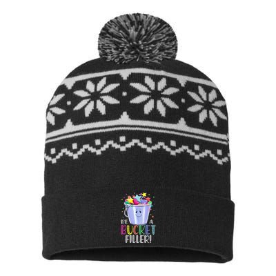 Funny School Back To School Be A Bucket Filler USA-Made Snowflake Beanie