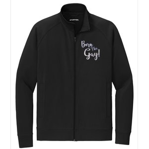 Fun Saying Born This Gay Lgbtqia2s Awareness And Support Gift Stretch Full-Zip Cadet Jacket