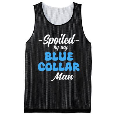 funny Spoiled By My Blue Collar Manhusband wife girlfriend Mesh Reversible Basketball Jersey Tank