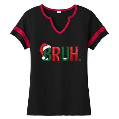 Funny Saying Bruh Meme Matching Teens Christmas Ladies Halftime Notch Neck Tee