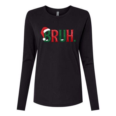 Funny Saying Bruh Meme Matching Teens Christmas Womens Cotton Relaxed Long Sleeve T-Shirt