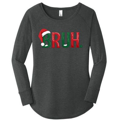 Funny Saying Bruh Meme Matching Teens Christmas Women's Perfect Tri Tunic Long Sleeve Shirt