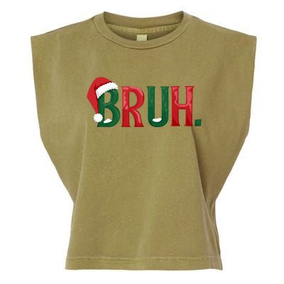 Funny Saying Bruh Meme Matching Teens Christmas Garment-Dyed Women's Muscle Tee