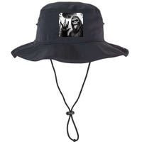 Funny Sasquatch Bigfoot Rock On Selfie With Ufo Alien Bucket Hat