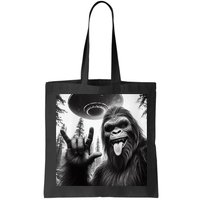 Funny Sasquatch Bigfoot Rock On Selfie With Ufo Alien Bag