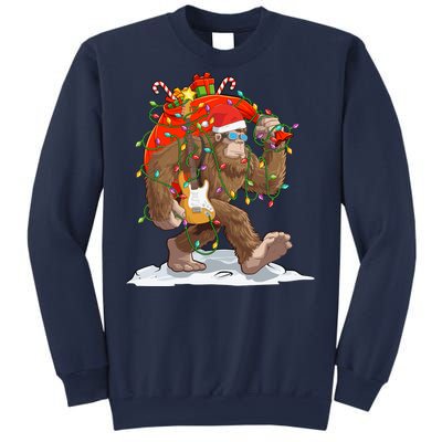 Funny Santa Bigfoot Christmas Lights Rock Sasquatch Believe Sweatshirt