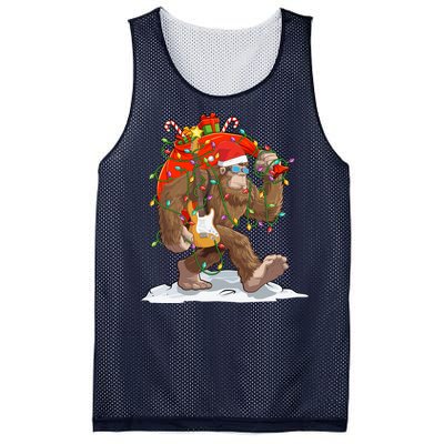 Funny Santa Bigfoot Christmas Lights Rock Sasquatch Believe Mesh Reversible Basketball Jersey Tank