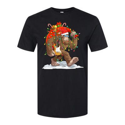 Funny Santa Bigfoot Christmas Lights Rock Sasquatch Believe Softstyle CVC T-Shirt