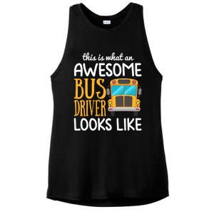 Funny School Bus Driver Gift | Awesome Bus Driver Ladies PosiCharge Tri-Blend Wicking Tank