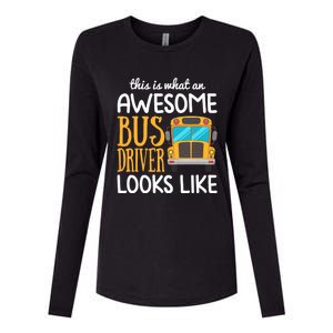 Funny School Bus Driver Gift | Awesome Bus Driver Womens Cotton Relaxed Long Sleeve T-Shirt