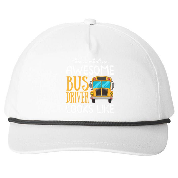 Funny School Bus Driver Gift | Awesome Bus Driver Snapback Five-Panel Rope Hat