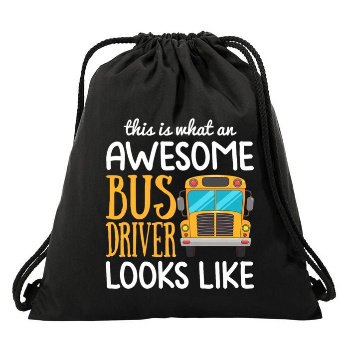 Funny School Bus Driver Gift | Awesome Bus Driver Drawstring Bag