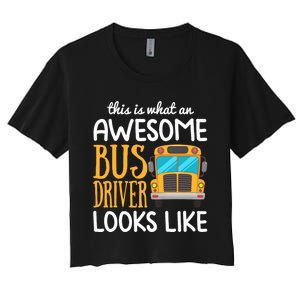 Funny School Bus Driver Gift | Awesome Bus Driver Women's Crop Top Tee